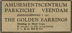 Golden Earrings show announcement Veendam - Parkzicht Nieuwsblad van het Noorden January 20 1968